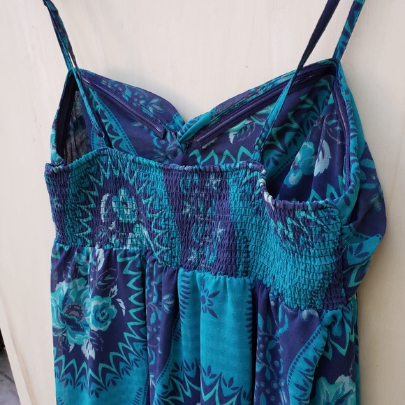Free People Blue Babydoll Bust Twist Print Dress S - Picture 11 of 15